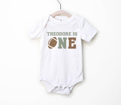 Custom Football Toddler Shirt - Personalized 1st Birthday Football Kids Tee - Football Theme Birthday - Birthday Boy Soccer Bodysuit