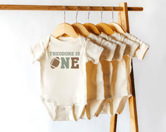 Custom Football Toddler Shirt - Personalized 1st Birthday Football Kids Tee - Football Theme Birthday - Birthday Boy Soccer Bodysuit