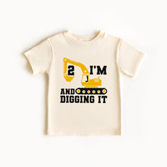 Construction Birthday Toddler Shirt - Custom Birthday Boy Bodysuit - Excavator Birthday Kids Tee - Construction Crew Shirt - I'm Digging It