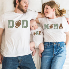 1st Birthday Football - First Birthday Toddler Shirt - Family Crew T-Shirts - Birthday Boys Bodysuit - Football Theme Kids Tee