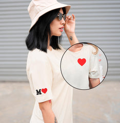 Personalized Valentines T-Shirt - Custom Initial on Sleeve Shirt - Valentines Day Gift - Couple Matching Tee - Girlfriend/Boyfriend Gift
