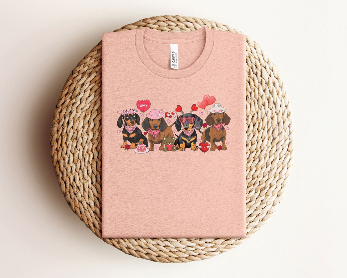 Dachshund Valentines Shirt - Valentines Day Gift - Dachshund Mom T-Shirt - Dog Mom Tee - Valentine Dog Mom Outfit - Dachshund Lover Tee