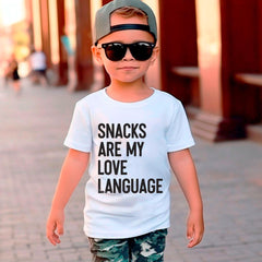 Snacks Are My Love Language Toddler Shirt - Funny Kid Valentines Day Tee
