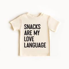 Snacks Are My Love Language Toddler Shirt - Funny Kid Valentines Day Tee