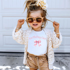 Birthday Bow Shirt - Coquette Theme Birthday Bodysuit - Bow Birthday Tee - Coquette Birthday - Gift for Her - Birthday Gift - Toddler Tee
