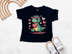 Valentine's Day Toddler Shirt - T-Rex Kids Tee - Funny Valentines - Youth Valentines Day - Romantic Dinosaur Kids Shirt - Valentine Dino