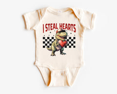 I Steal Hearts Kids Shirt - T-Rex Love Kids Tee - Valentines Day Gift - Funny Kids Toddler - Funny Valentine's - Cute Dinosaur Shirt