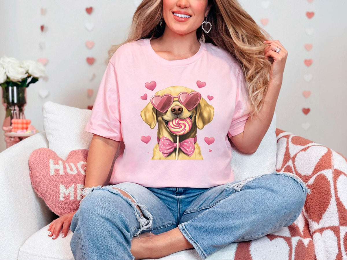 Labrador Retriever Shirt - Valentine's Day Shirt - Valentine Labrador Tee - Coquette Labrador - Dog Lover Gift -  Dog Mom Tee - Dog birthday