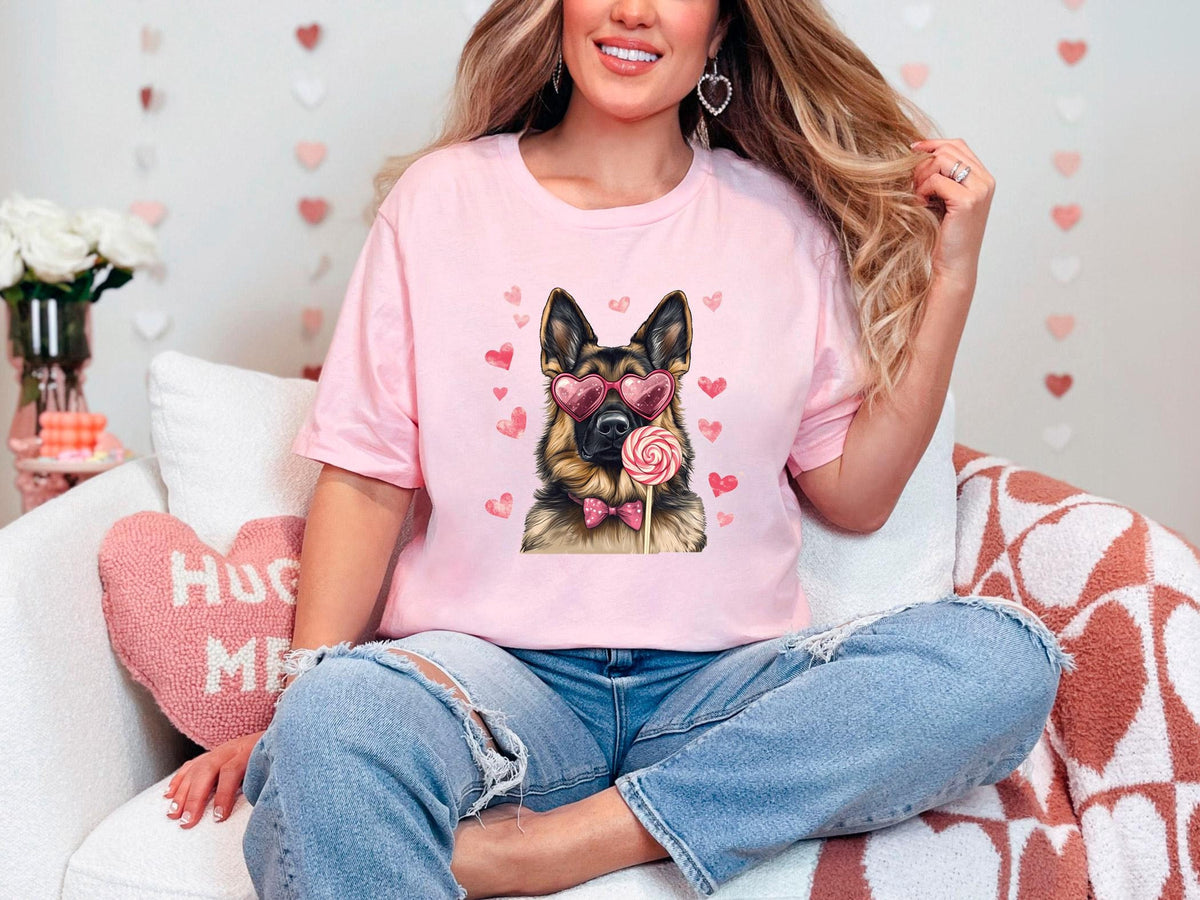 German Shepard Shirt - Valentine's Day Shirt - Valentine German Shepard Tee - Coquette German Shepard - Dog Lover Gift -  Dog Mom Tee