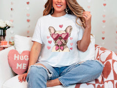 French bulldog Shirt - Valentine's Day Shirt - Valentine French bulldog Tee - Coquette French bulldog - Dog Lover Gift -  Dog Mom Tee