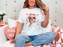 French Poodle Shirt - Valentine's Day Shirt - Valentine French Poodle Tee - Coquette French Poodle - Dog Lover Gift -  Dog Mom Tee