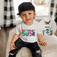 Dinosaur Birthday Boy Shirt - Custom Dinosaur Name Tee - Birthday Dude - Dinosaur Theme Party Shirt - Personalized Dino T-Shirt - T-Rex Bday