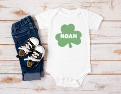 Custom Shamrock Toddler Shirt - Personalized St Patrick's Day -  Irish Boys Tee - Lucky Bodysuit - Custom Ireland Name - Natural T-Shirt