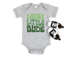Lucky Little Dude - St. Patrick's Day Kids Shirt - Cute Irish  - Funny St. Patrick's Bodysuit - Irish Boys Tee - Lucky Bodysuit- Natural