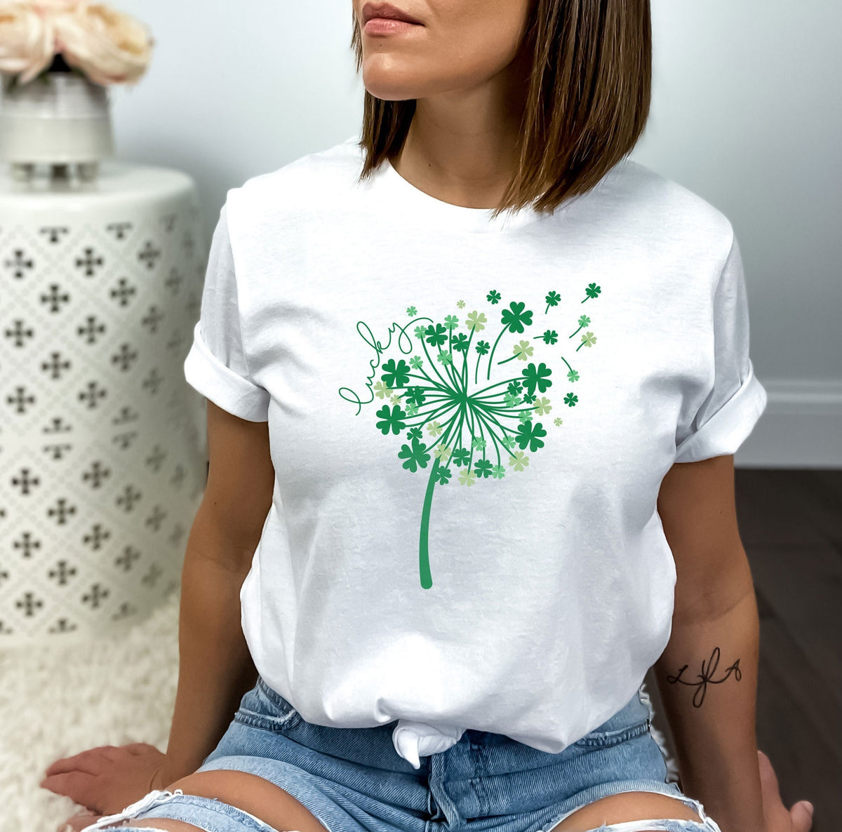 St. Patricks Dandelion Shirt - Lucky Dandelion Shirt - St. Patrick T-Shirt - Women St. Patrick Shirt - Lucky Shamrock Tee - St. Patrick Gift