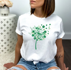 St. Patricks Dandelion Shirt - Lucky Dandelion Shirt - St. Patrick T-Shirt - Women St. Patrick Shirt - Lucky Shamrock Tee - St. Patrick Gift