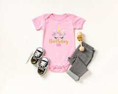 Unicorn Birthday Girl Shirt - Unicorn Theme Party T-Shirt - Girls Birthday Party Shirt - Unicorn Birthday Gift Shirt - Birthday Girl Outfit
