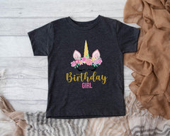 Unicorn Birthday Girl Shirt - Unicorn Theme Party T-Shirt - Girls Birthday Party Shirt - Unicorn Birthday Gift Shirt - Birthday Girl Outfit