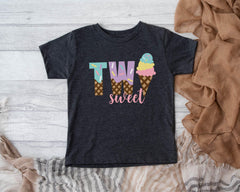 Two Sweet Birthday Shirt - Ice Cream Birthday Shirt - 2nd Birthday Ice Cream Tee - Birthday Girl Shirt - Ice Cream Theme Party Shirt