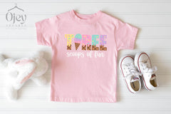 Three Scoops of Fun Birthday Shirt - Ice Cream Party Shirt - 3rd Birthday Shirt - Ice Cream Theme Birthday T-Shirt - Birthday Girl Gift