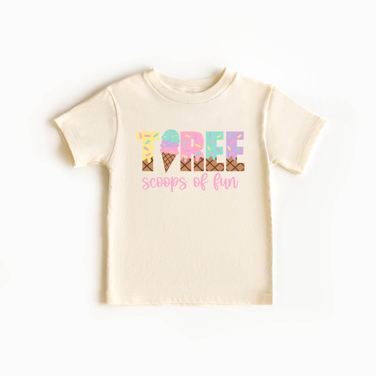 Three Scoops of Fun Birthday Shirt - Ice Cream Party Shirt - 3rd Birthday Shirt - Ice Cream Theme Birthday T-Shirt - Birthday Girl Gift
