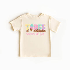 Three Scoops of Fun Birthday Shirt - Ice Cream Party Shirt - 3rd Birthday Shirt - Ice Cream Theme Birthday T-Shirt - Birthday Girl Gift