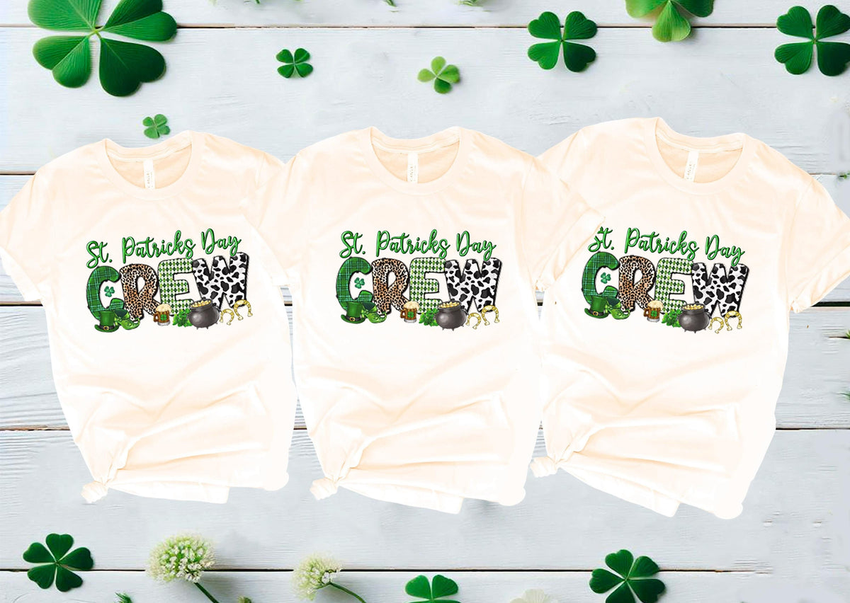 St. Patrick's Day Crew - Funny Group Matching T-Shirt - Lucky Clover Tee - Shirts For Friends - Patrick’s Day Gift - Irish Tee - Shamrock