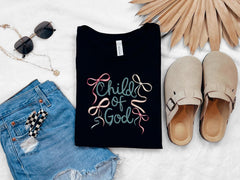 Child of God T-Shirt - Christian Gift - Coquette Shirt - Faith Shirt - Church Shirt - Gift for Her - Inspirational Tee - Bible Verse Shirt