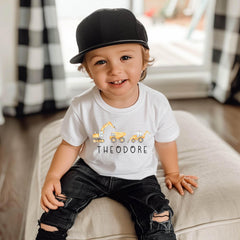Personalized Construction Kids Shirts -  Toddler Excavator Tee - Custom Construction Kids Shirt - Truck Shirt for Toddlers - Boys Shirts