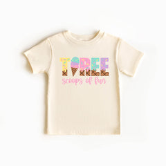 Ice Cream Birthday Shirts - Family Birthday Shirt - Three Scoops of Fun - Ice Cream Party T-Shirts - 3rd Birthday Shirt - Ice Cream Party