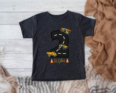 2nd Birthday Construction Shirt - Dump Truck Birthday Tee - Birthday Boy Shirt - Excavator Birthday Shirt - Toddler Birthday T-Shirt
