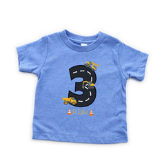 3rd Birthday Construction Shirt - Construction Theme - Birthday Boy Shirt - Dump Truck Birthday Tee - Excavator Birthday Shirt - Custom Name