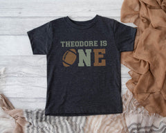 Custom Football Toddler Shirt - Personalized 1st Birthday Football Kids Tee - Football Theme Birthday - Birthday Boy Soccer Bodysuit