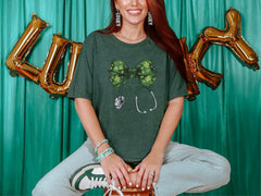 Nurse St. Patrick Shirt - Shamrock Nurse Shirt - St. Patrick Stethoscope T-Shirt - St. Patrick Nurse Gift - Lucky Nurse Shirt - RN ICU Shirt