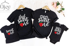 Sweet One Birthday T-Shirts - Strawberry Family Tees - Birthday Girl Shirt - 1'st Birthday Tee - Party Shirts Gift - First Bday