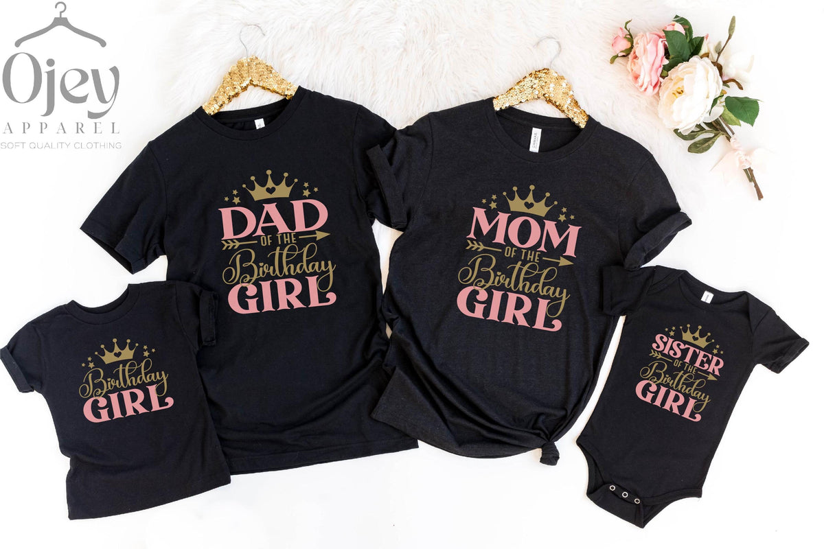 Birthday Girl T-Shirts - Family Birthday Tees - Birthday Princess Kids Shirt - Crown Tee - Birthday Party Matching T-Shirts - Queen Shirt