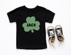 Custom Shamrock Toddler Shirt - Personalized St Patrick's Day -  Irish Boys Tee - Lucky Bodysuit - Custom Ireland Name - Natural T-Shirt