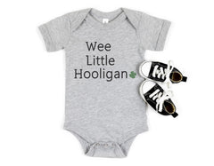 Wee Little Hooligan Toddler Shirt - Natural Crewneck - Patrick's Day Kids - Funny Irish Kids Tee - Retro Style - Shamrock Bodysuit Gift