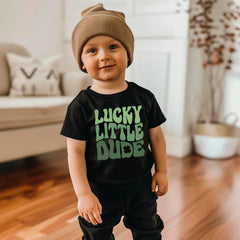 Lucky Little Dude - St. Patrick's Day Kids Shirt - Cute Irish  - Funny St. Patrick's Bodysuit - Irish Boys Tee - Lucky Bodysuit- Natural