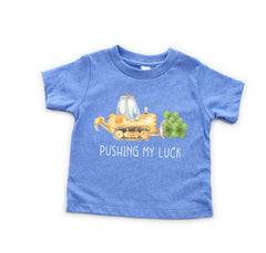 Pushing My Luck Toddler Shirt - Tractor St. Patrick Shirt - Irish Boy Bodysuit - Boy St. Patrick Outfit - Lucky Dude Shirt - St.Patrick Gift