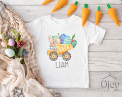 Custom Easter Kids Shirt - Toddler Easter Shirt - Eggs Dump Truck Shirt - Construction Easter Shirt with Name - Easter Boys Outfit