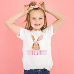 Girl Easter Toddler Shirts - Custom Easter Shirts for Kids - Personalized Easter Bunny Shirt - Easter Day Girls Outfit - Spring Easter Shirt