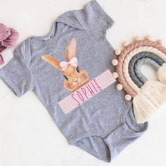 Girl Easter Toddler Shirts - Custom Easter Shirts for Kids - Personalized Easter Bunny Shirt - Easter Day Girls Outfit - Spring Easter Shirt