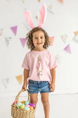 Personalized Kids Girls Easter Shirts - Baby Easter Bodysuit - Toddler Bunny Name Shirt  - Cute Easter Girls Gift