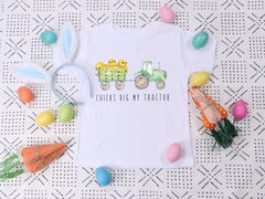 Boy Easter Shirts - Funny Easter Kids Shirts - Chicks Dig My Tractor Shirt - Boys Easter Gifts - Easter Day Shirts