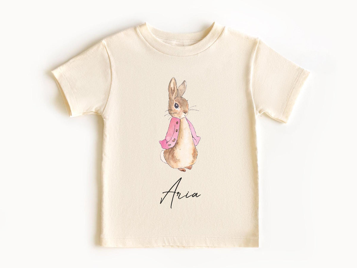 Personalized Kids Girls Easter Shirts - Baby Easter Bodysuit - Toddler Bunny Name Shirt  - Cute Easter Girls Gift