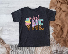 1st Birthday Ice Cream Shirt - Sweet One Shirt - Ice Cream Party Tee - First Birthday Girl Shirt - Birthday Baby Outfit - Birthday Girl Tee