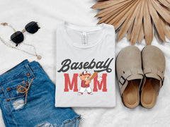 Baseball Mom T-Shirt - Gift for Baseball Mom - Bear Play Baseball - Game Day Mom Tee - Baseball Lover - Mom Life Shirt - Baseball Season Tee