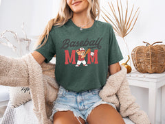 Baseball Mom T-Shirt - Gift for Baseball Mom - Bear Play Baseball - Game Day Mom Tee - Baseball Lover - Mom Life Shirt - Baseball Season Tee