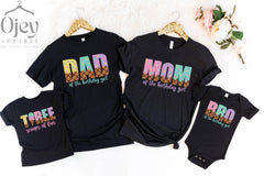 Ice Cream Birthday Shirts - Family Birthday Shirt - Three Scoops of Fun - Ice Cream Party T-Shirts - 3rd Birthday Shirt - Ice Cream Party